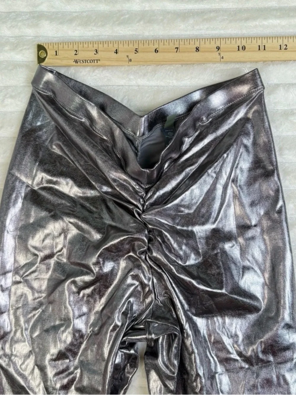 NWT SKIMS Metallic Swim V Waist Pant Medium Carbon Gray Cover Up Ruched Y2K